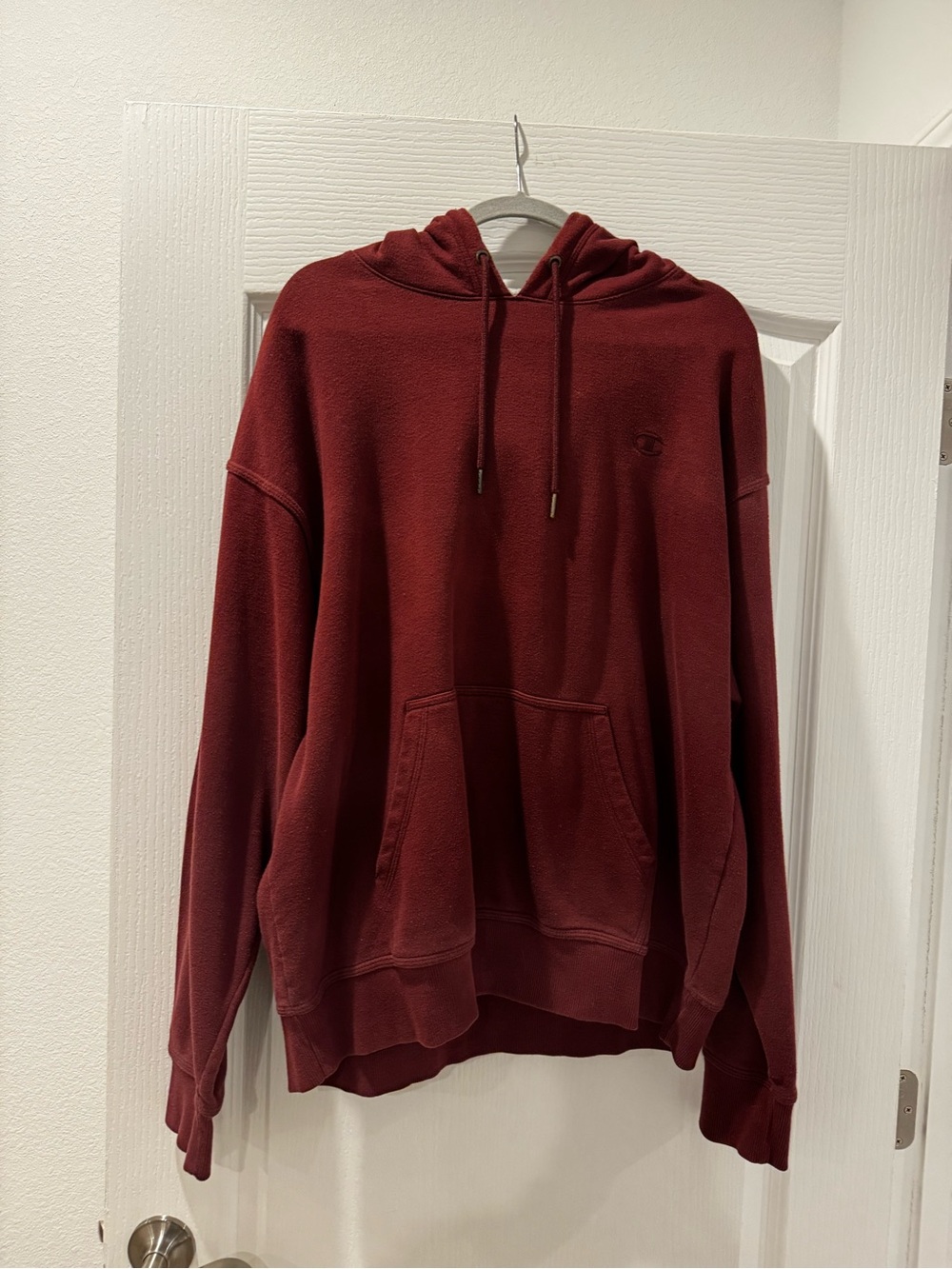 Champion Burgundy Pullover Hoodie with Kangaroo Pocket